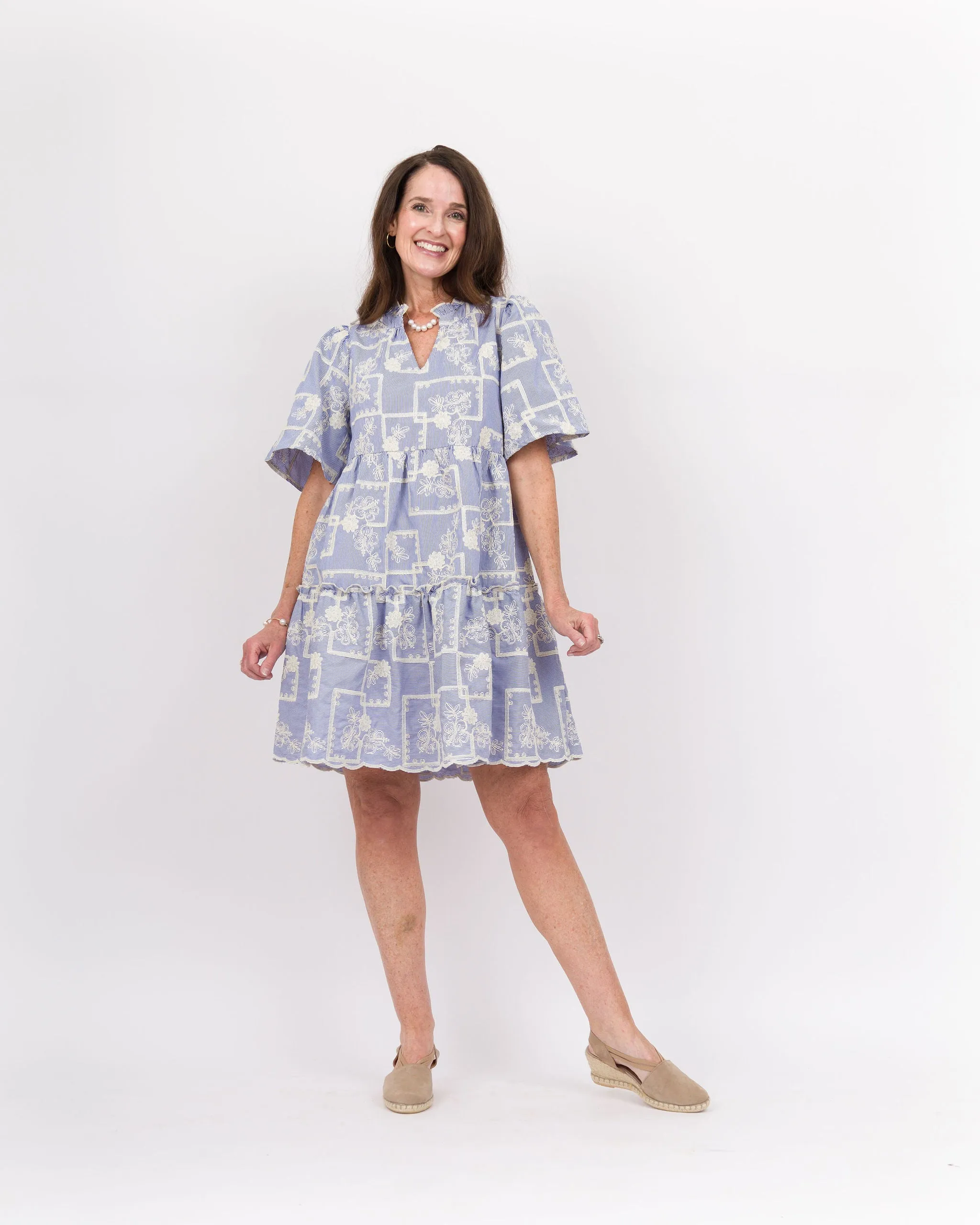 Afina Striped Cotton Dress