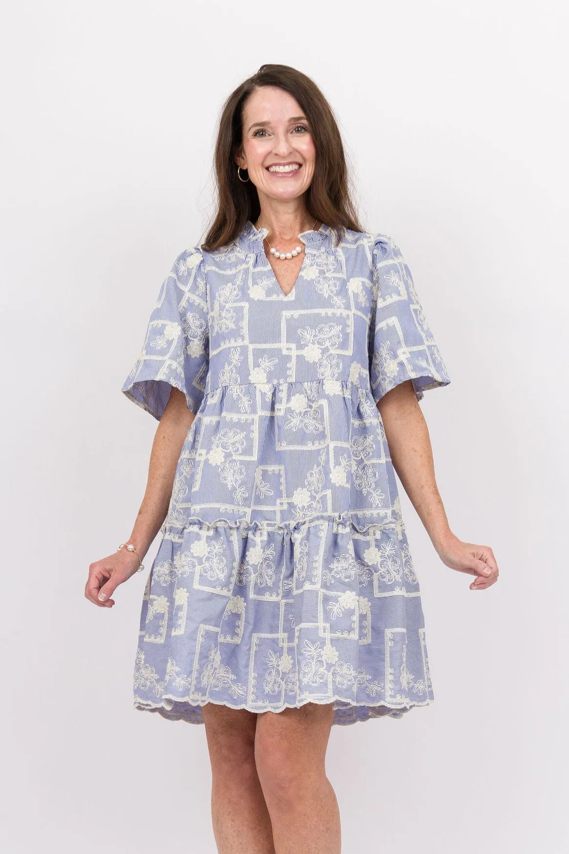 Afina Striped Cotton Dress