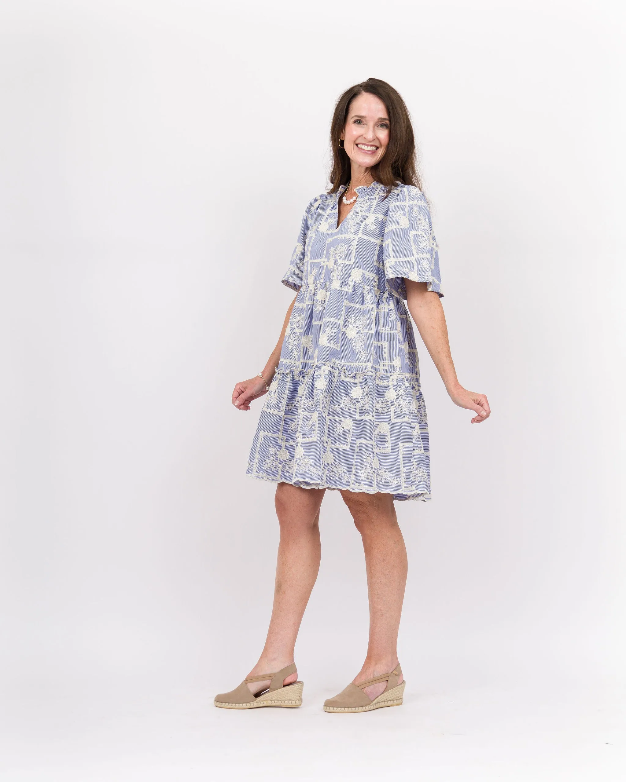 Afina Striped Cotton Dress