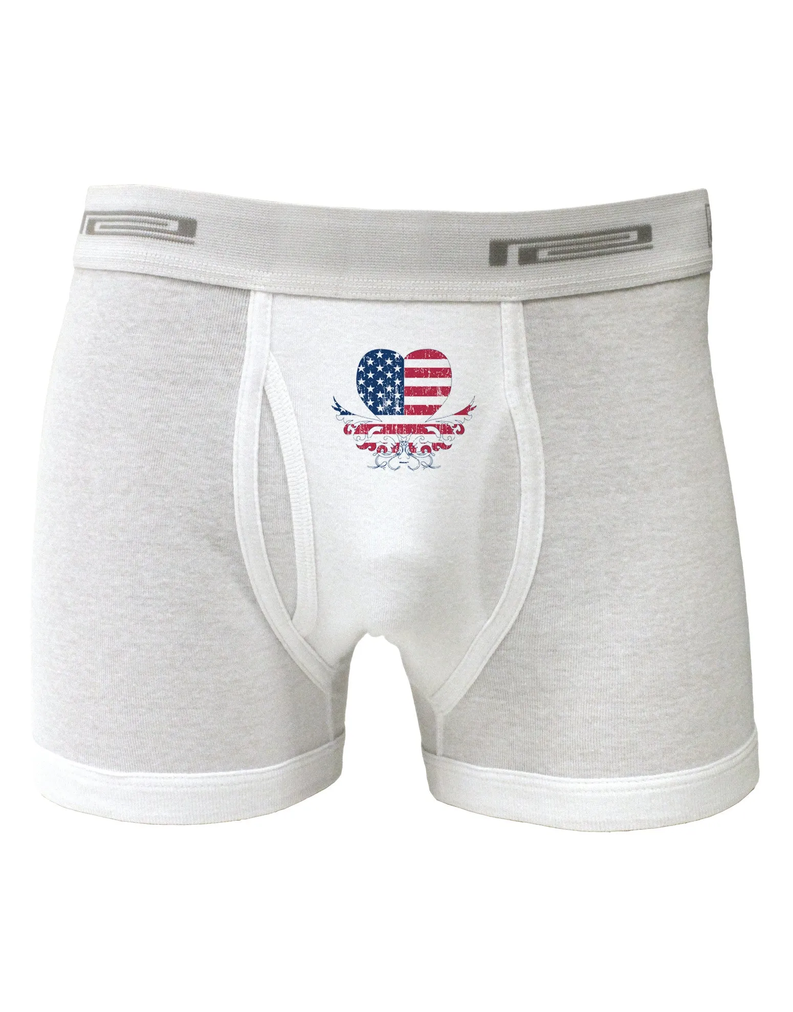 American Flag Decorative Floral Heart Vintage Boxer Briefs