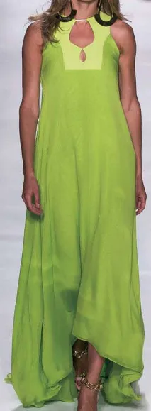 Apple Green Silk Georgette