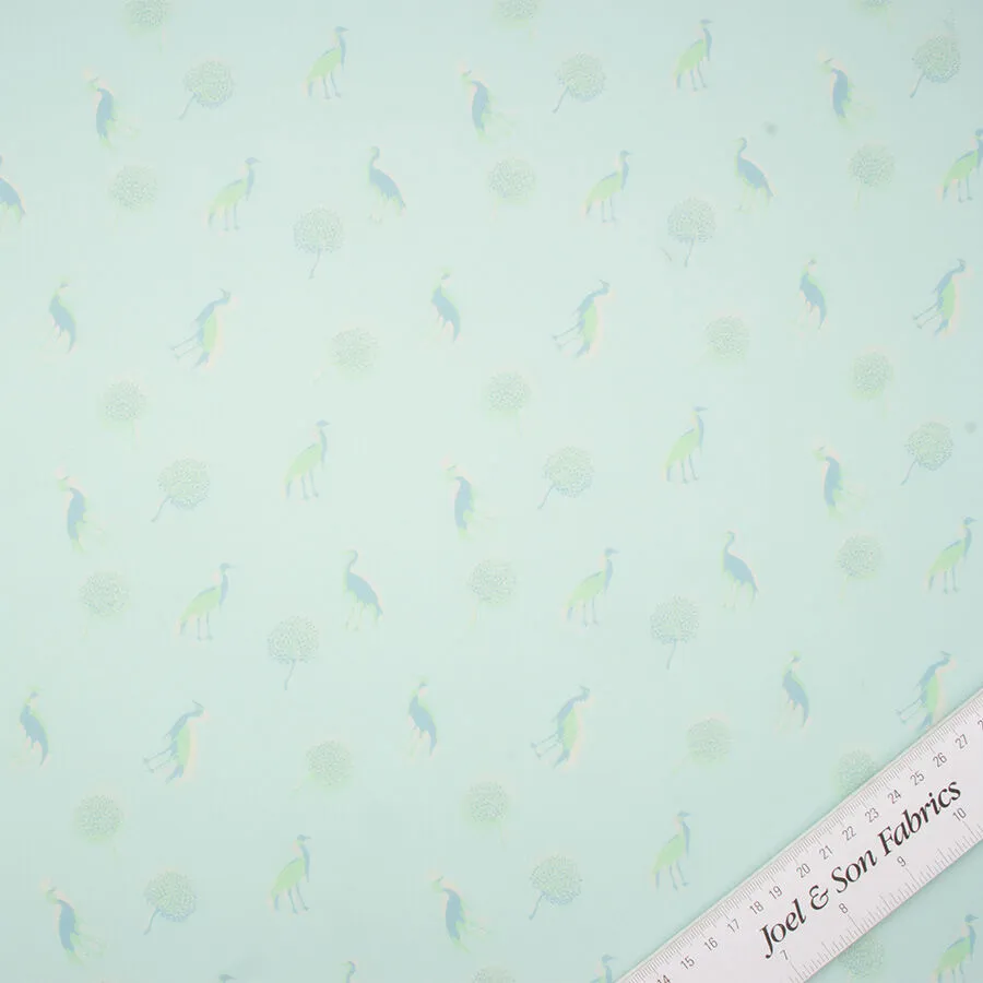 Aqua 'Birds' Silk Georgette