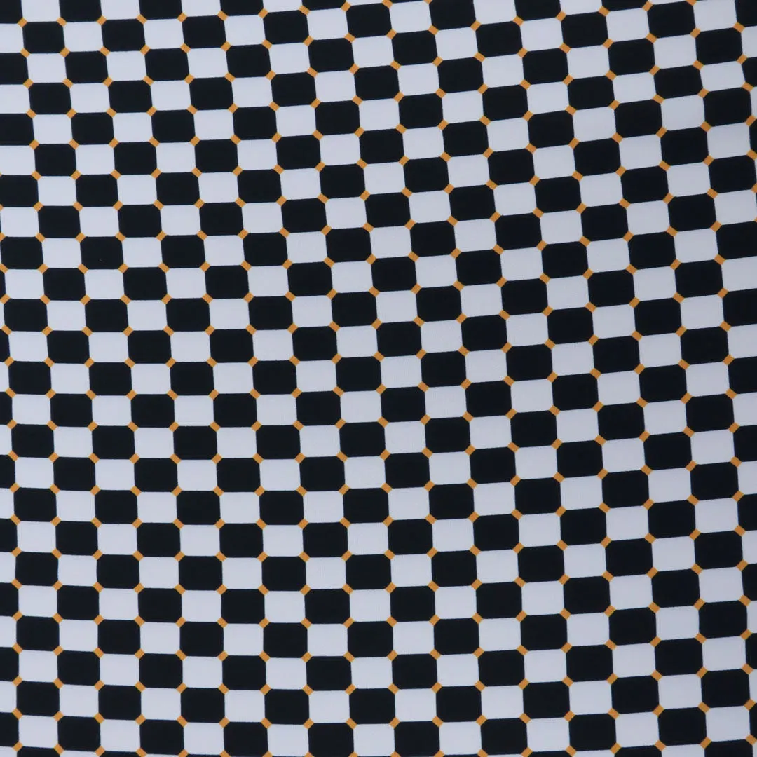 Black and White Geometric Printed Fabric