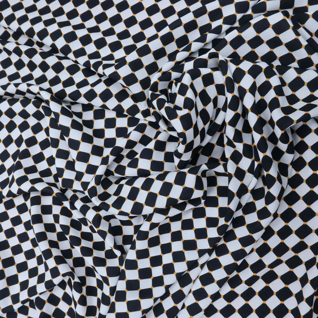 Black and White Geometric Printed Fabric