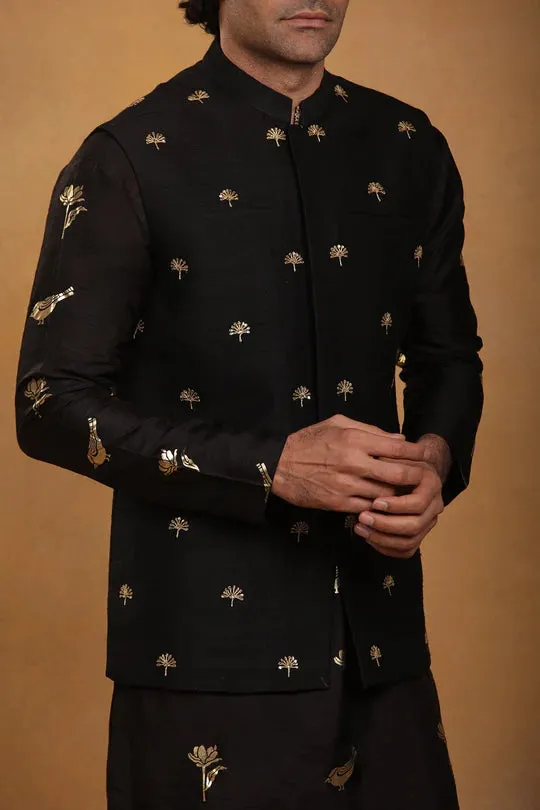 Black Embroidered Bandi