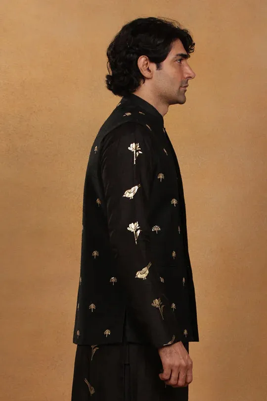 Black Embroidered Bandi