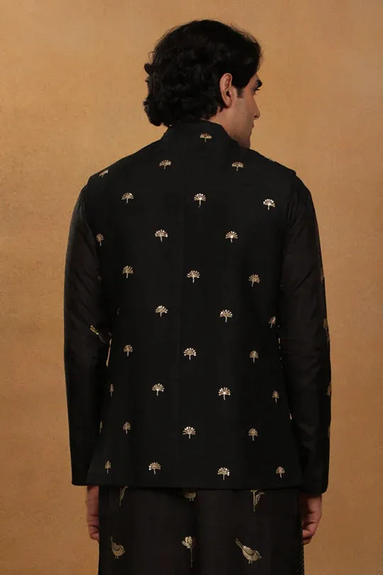 Black Embroidered Bandi