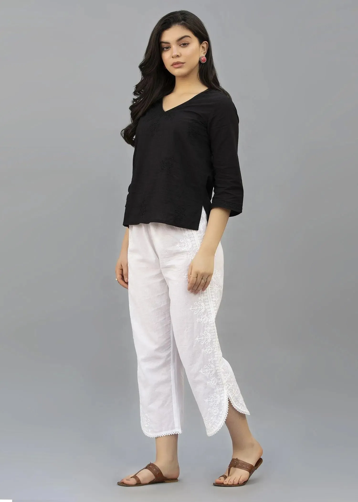 Black Women Cotton  Short Top