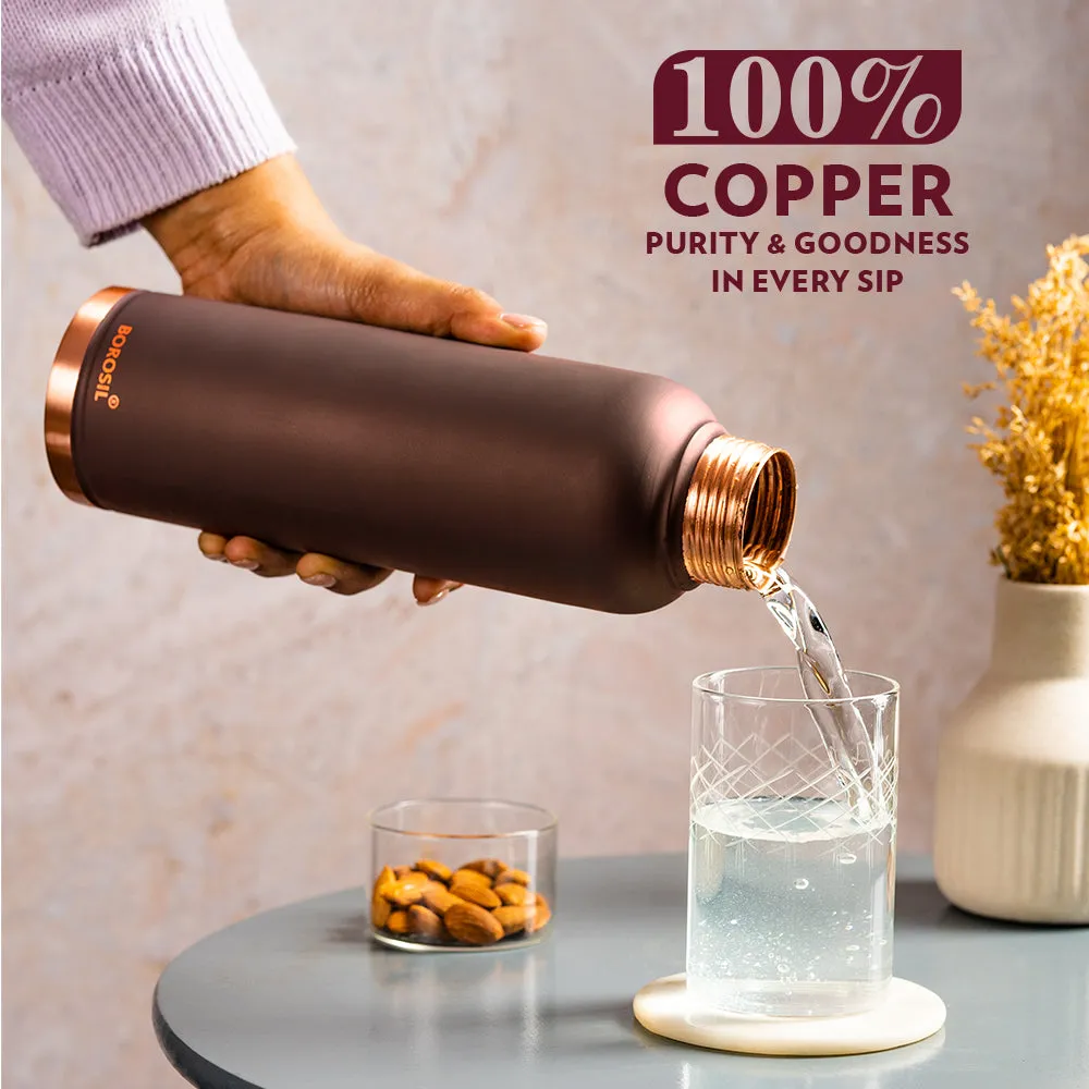 Borosil Eco Copper Bottle, Brown