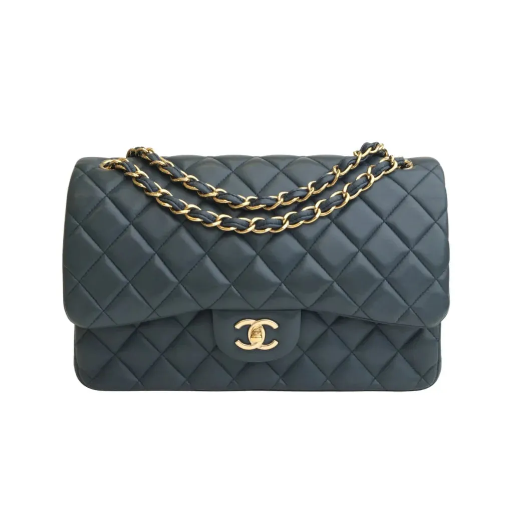 Chanel Classic Flap Jumbo Blue Lambskin