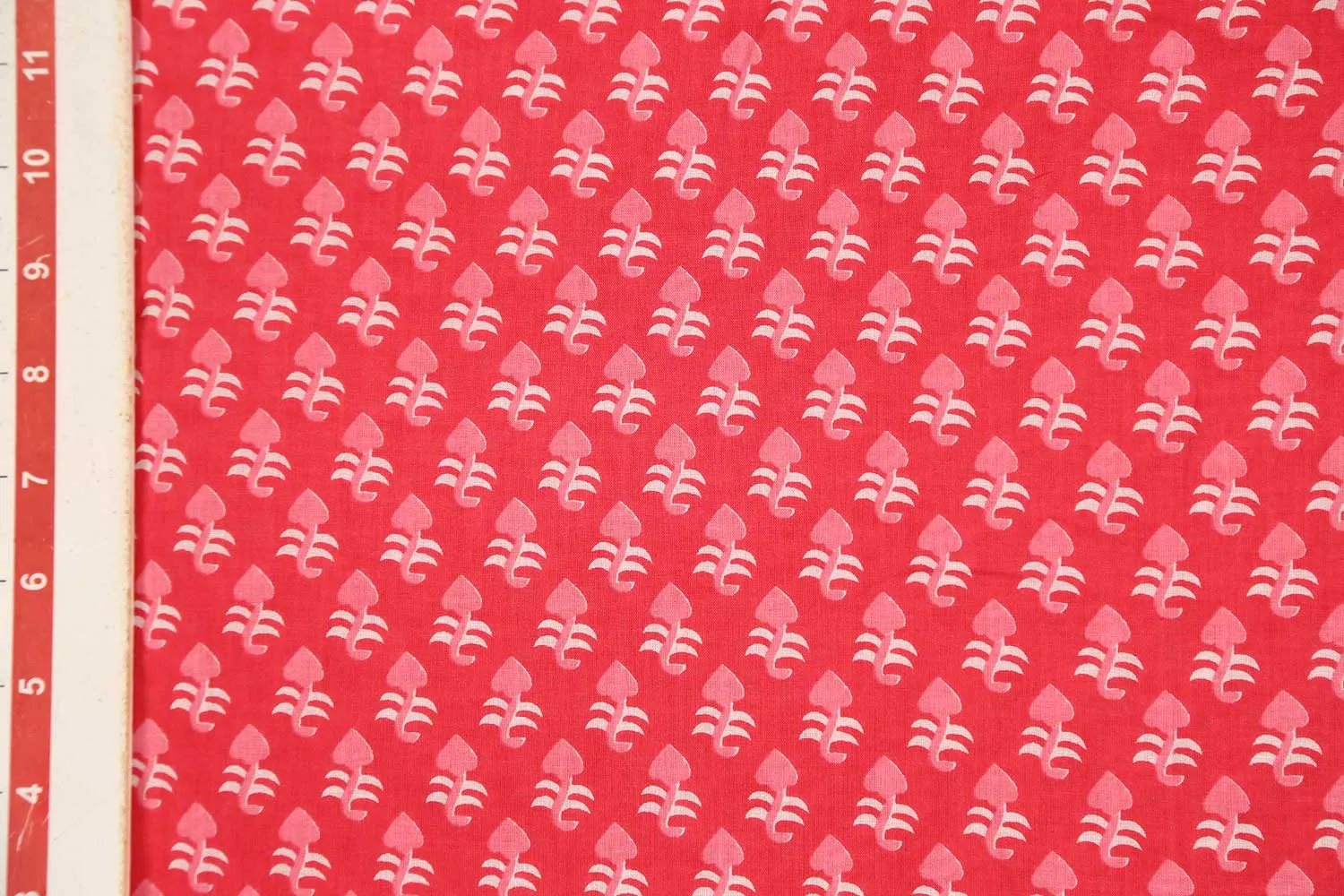 Coral Printed Cotton Cambric Fabric