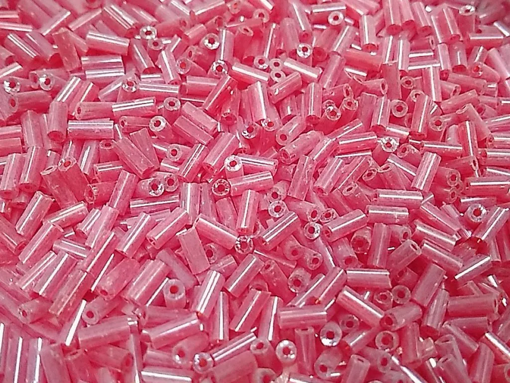 Deep Red Transparent Pipe / Bugle Glass Seed Beads