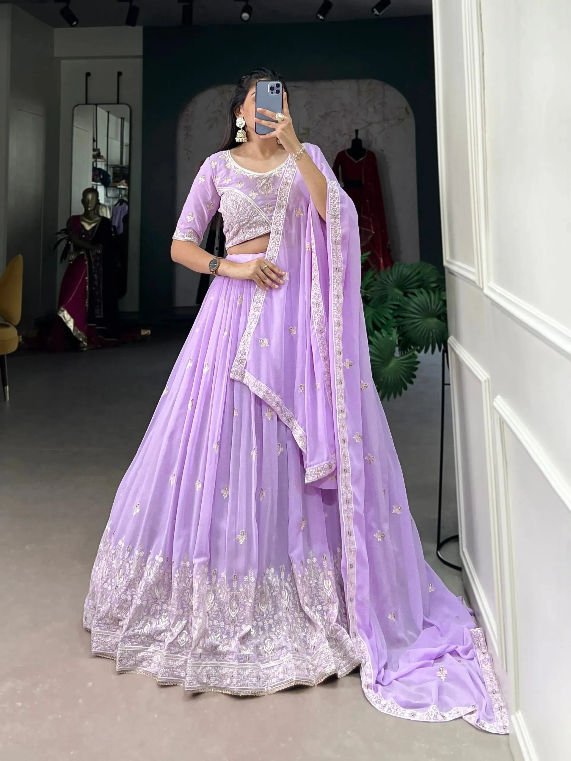 Dreamlike Lavender The Bridesmaid Embroidered Lehenga Choli