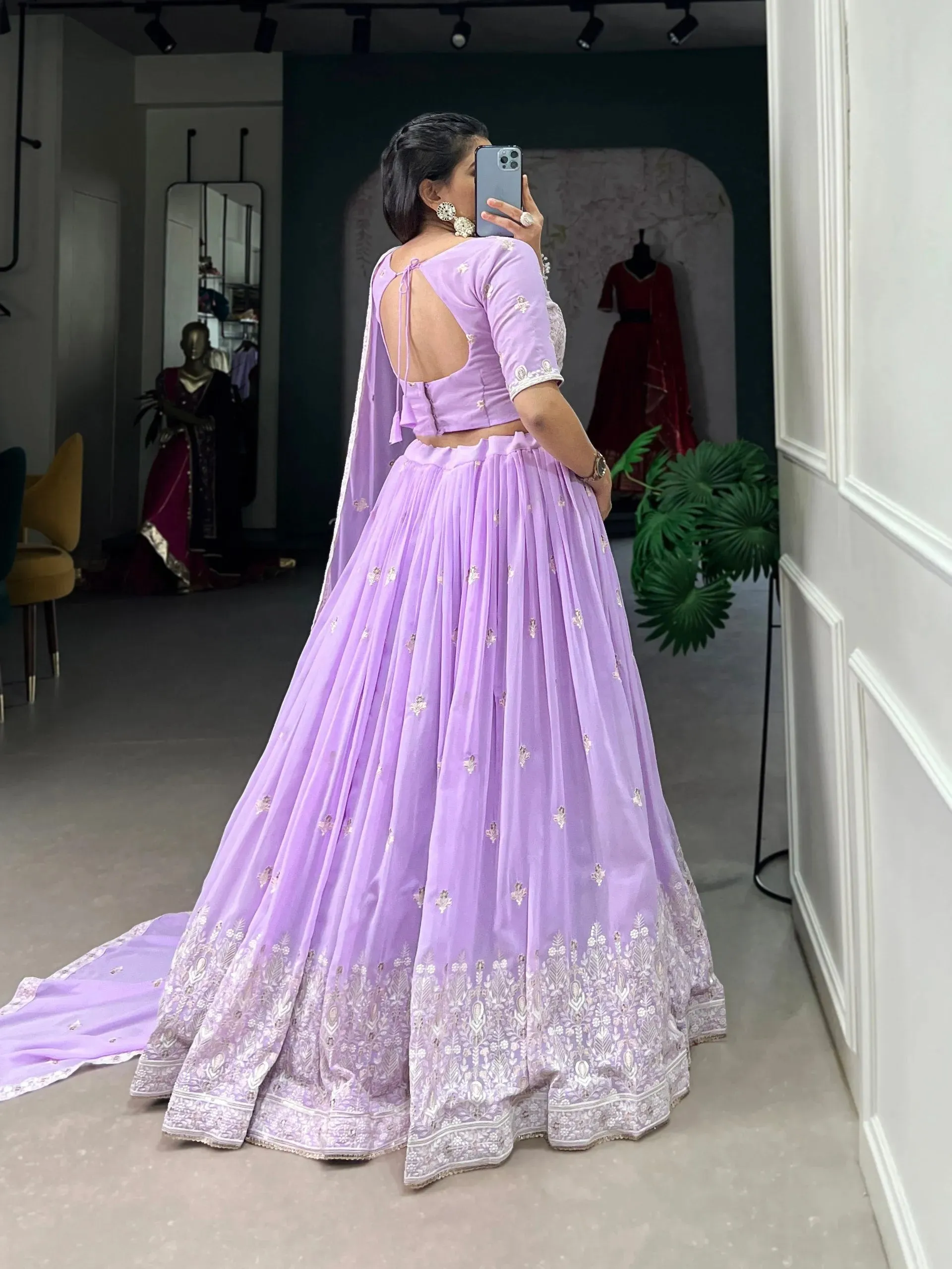 Dreamlike Lavender The Bridesmaid Embroidered Lehenga Choli