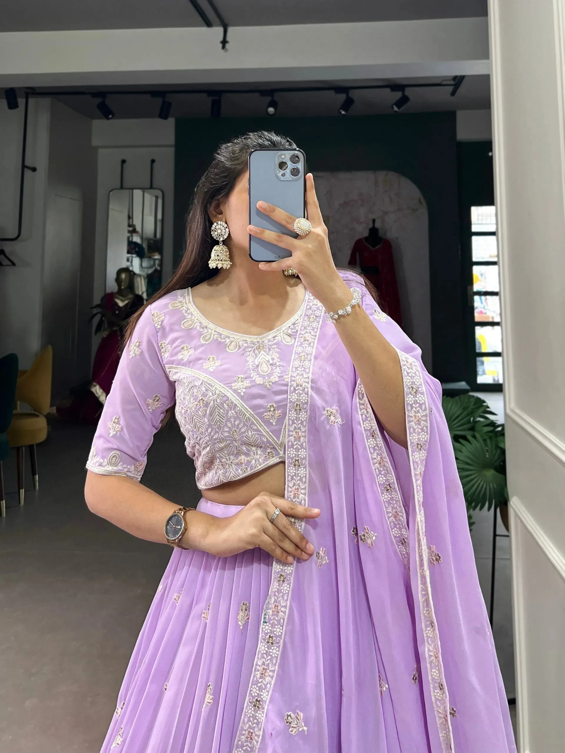 Dreamlike Lavender The Bridesmaid Embroidered Lehenga Choli