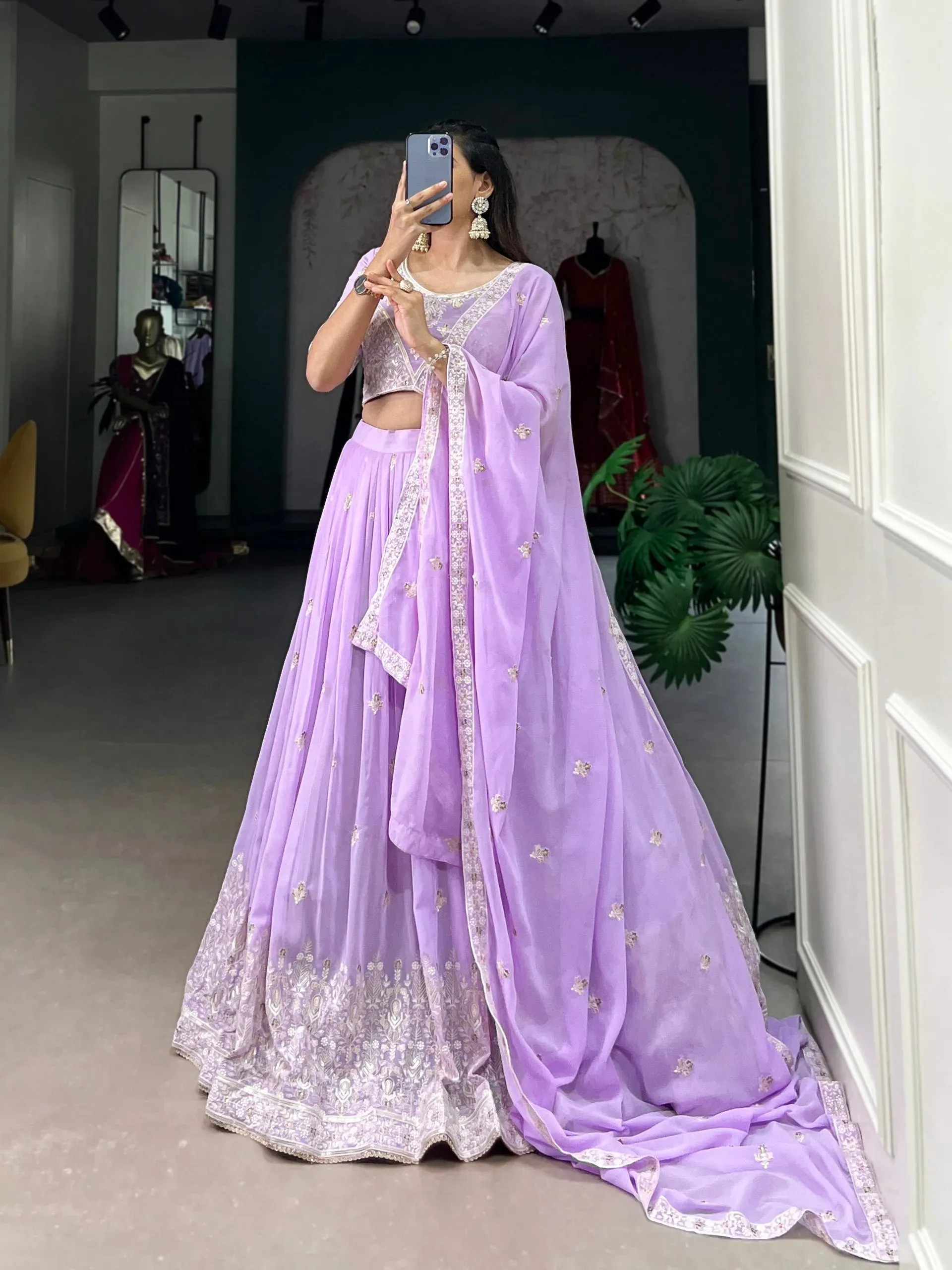 Dreamlike Lavender The Bridesmaid Embroidered Lehenga Choli