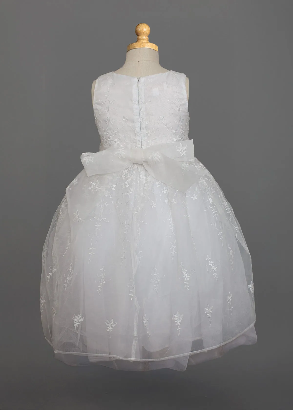 Embroidered Organza Overlay and Beaded Belt Detail