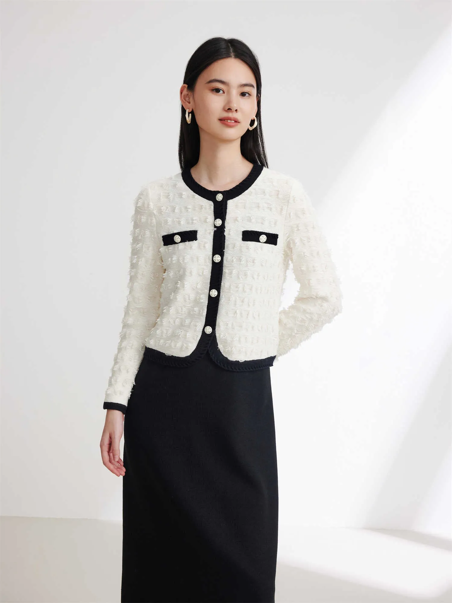 EP YAYING Parisian-style Cut-out Knit