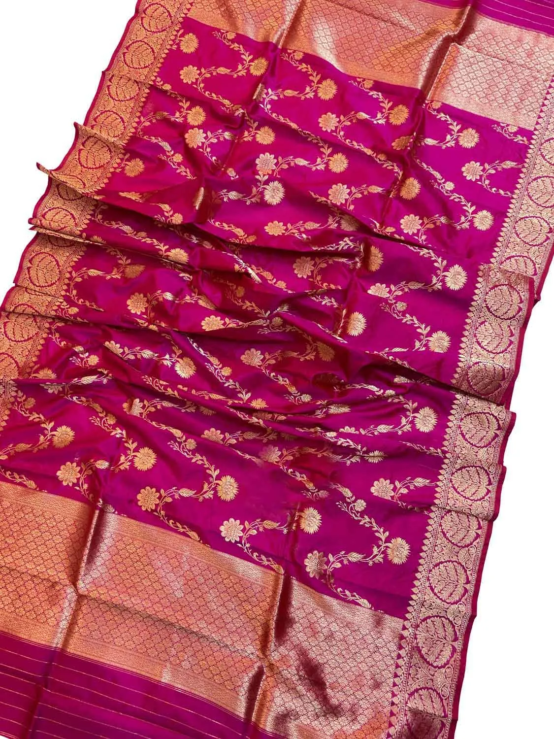 Exquisite Pink Banarasi Silk Jaal Dupatta