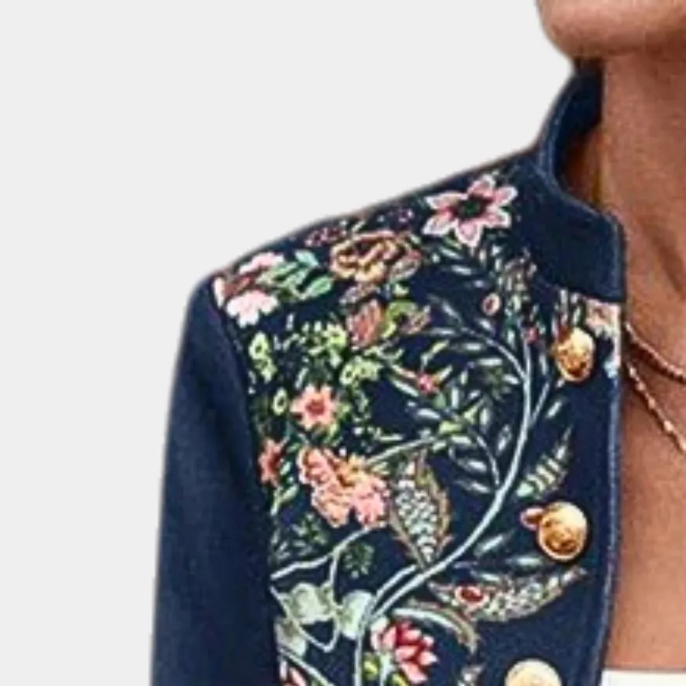 Floral Embroidered Blazer