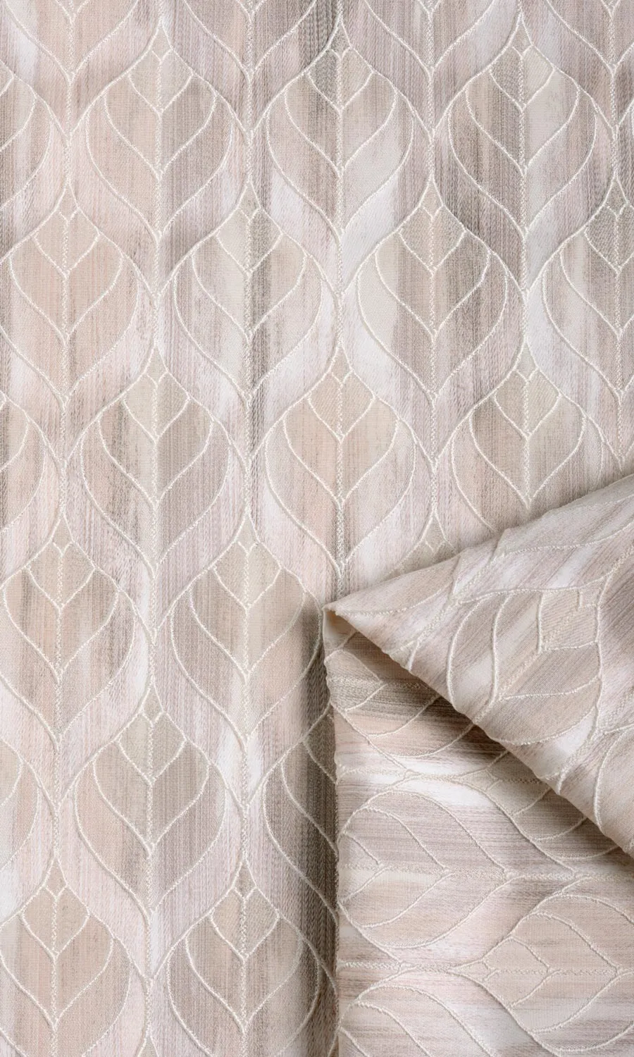 'Fountain Ink' Petal Patterned Roman Blinds (Pale Grey/ Beige)
