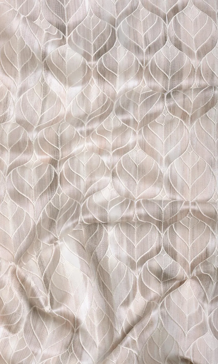 'Fountain Ink' Petal Patterned Roman Blinds (Pale Grey/ Beige)