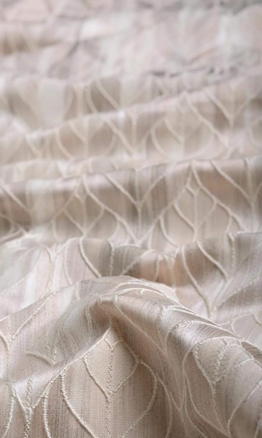 'Fountain Ink' Petal Patterned Roman Blinds (Pale Grey/ Beige)