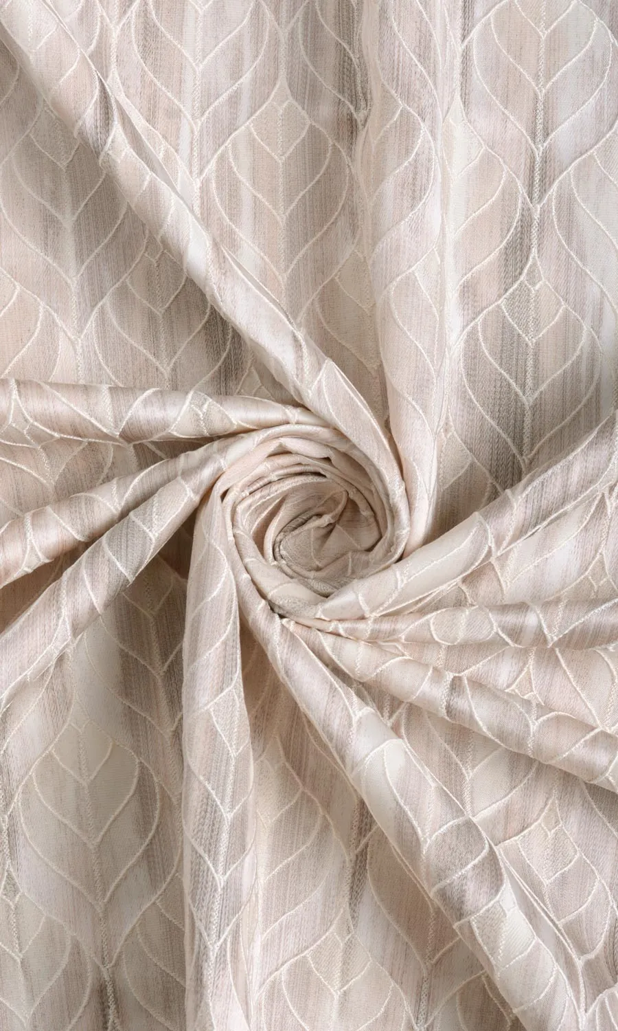 'Fountain Ink' Petal Patterned Roman Blinds (Pale Grey/ Beige)