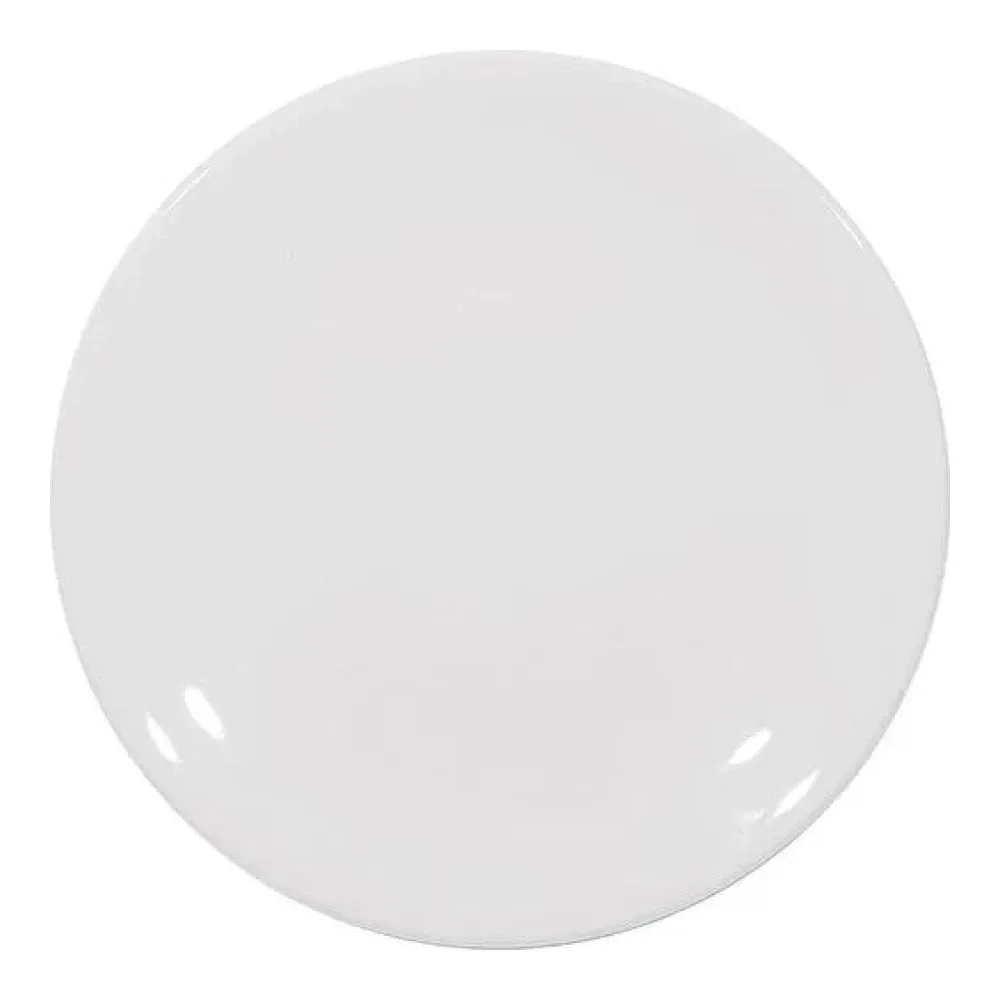 Furtino England Sphere 22.8cm (9'') White Porcelain Flat Plate, Pack of 6