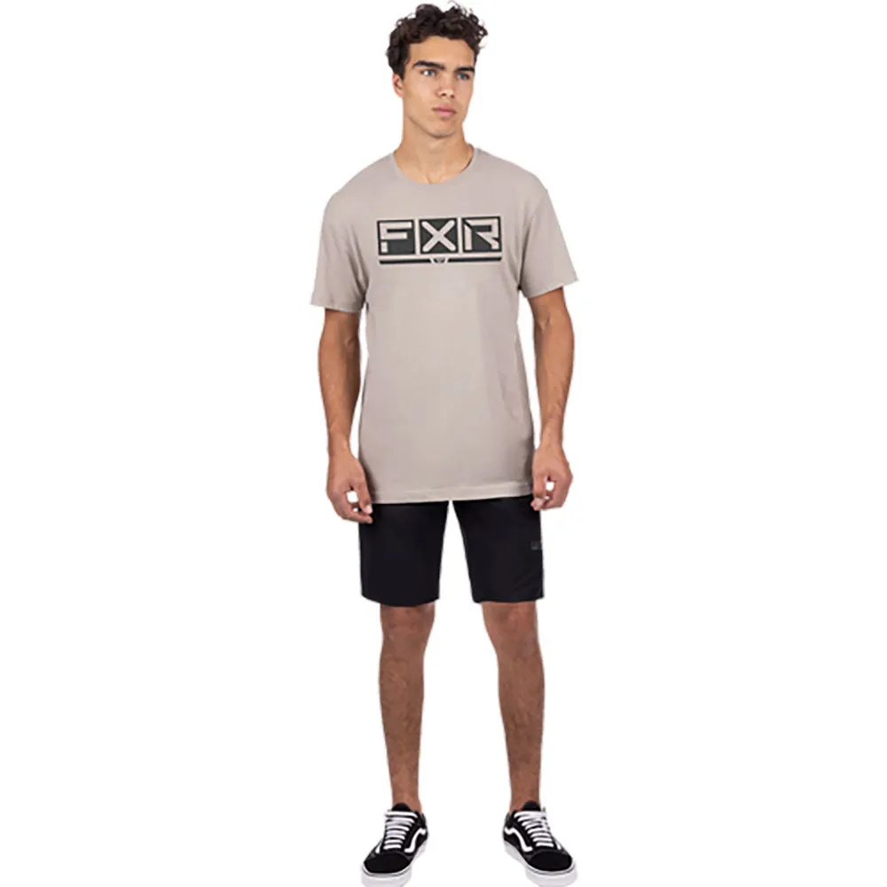 FXR  Mens Podium Premium T-Shirt Tee Short Sleeve Cotton Casual Stone Asphalt