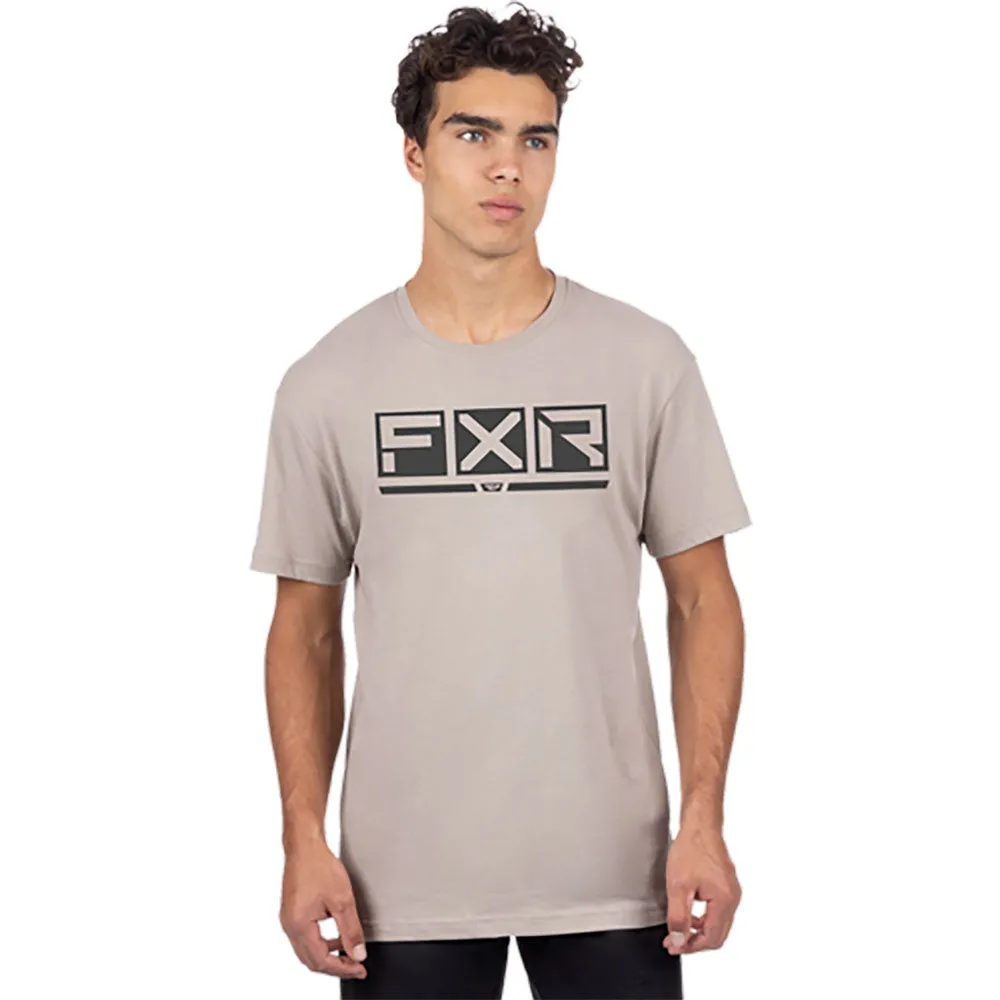 FXR  Mens Podium Premium T-Shirt Tee Short Sleeve Cotton Casual Stone Asphalt