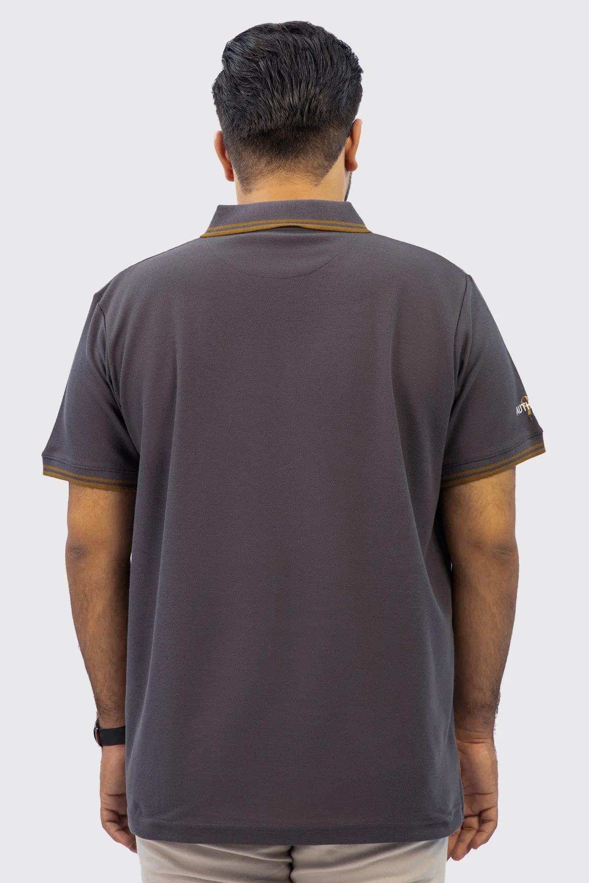 Grey SCLO Embroidered Polo Shirt (Plus Size) - S23 - MP0228P