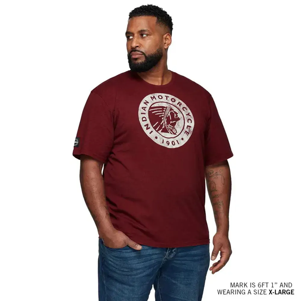 Indian Motorcycle Mens Circle Headdress T-Shirt Red