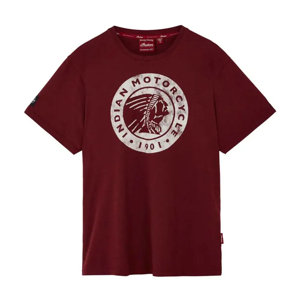 Indian Motorcycle Mens Circle Headdress T-Shirt Red