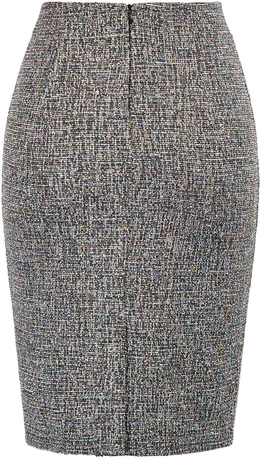 Kate Kasin Womens Knee Length Elastic Waist Stretchy Bodycon Business Tweed Pencil Skirt