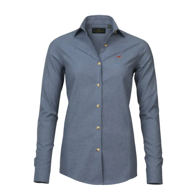 Laksen Brittany Ladies Brushed Cotton Shirt - Blue