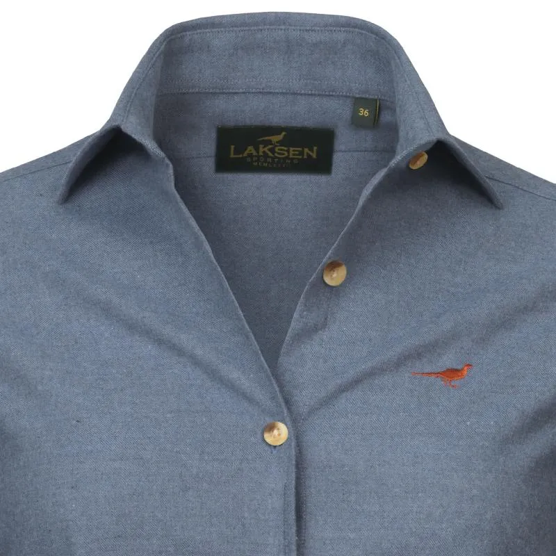 Laksen Brittany Ladies Brushed Cotton Shirt - Blue