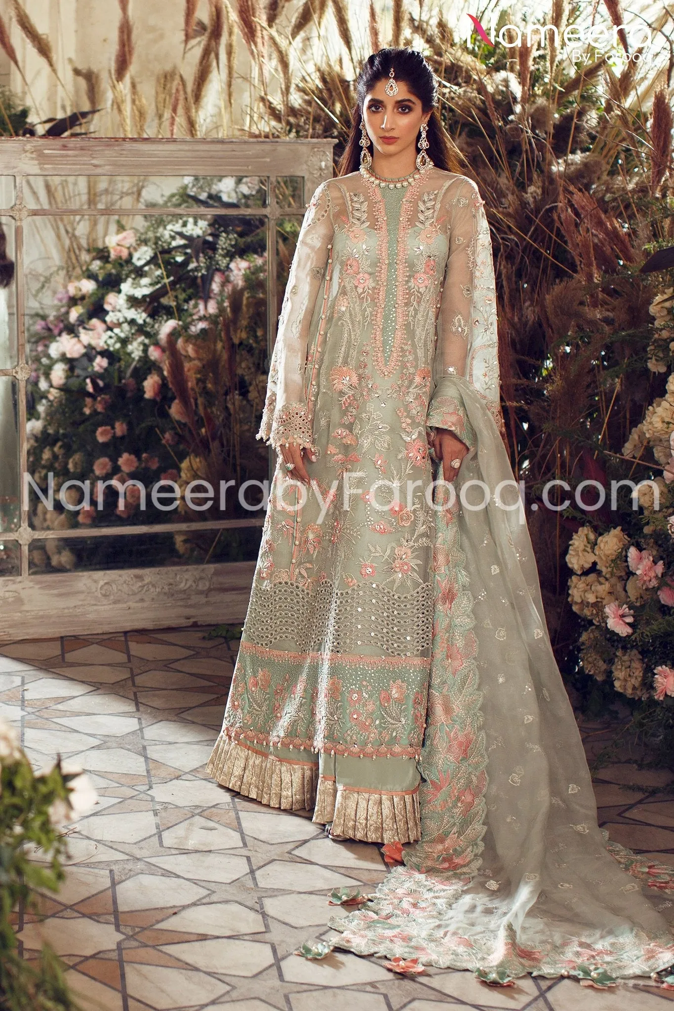 Latest Pakistani Formal Party Dress with Embroidery #PS09