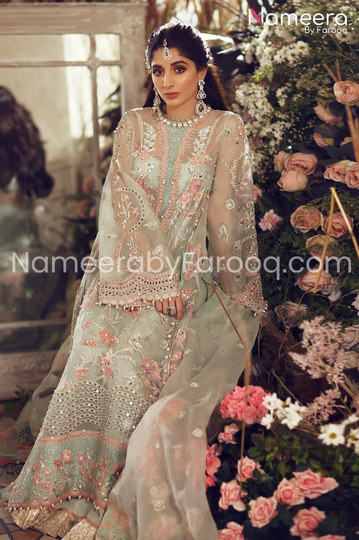 Latest Pakistani Formal Party Dress with Embroidery #PS09