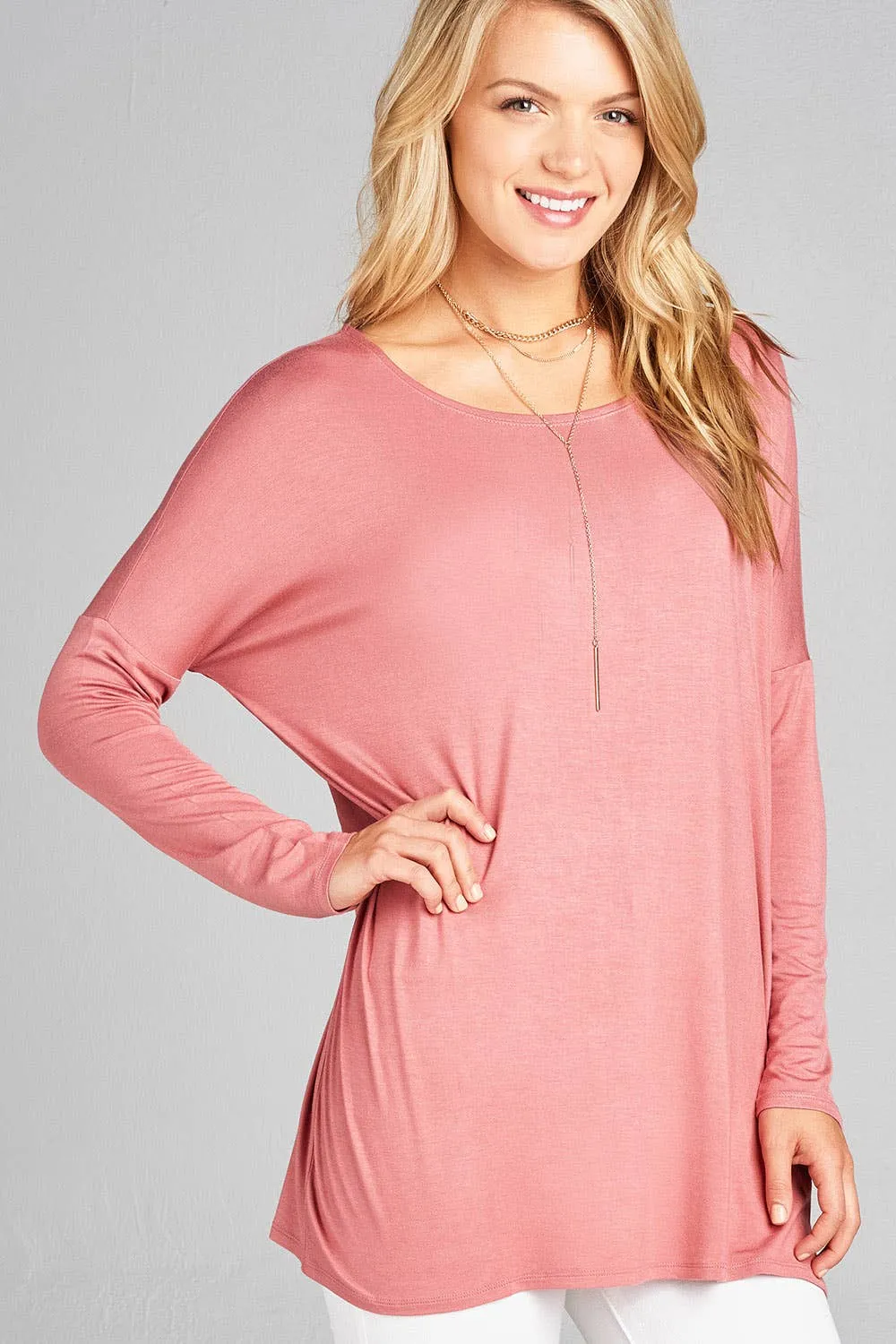 Long Sleeve Round Neck Jersey Tunic