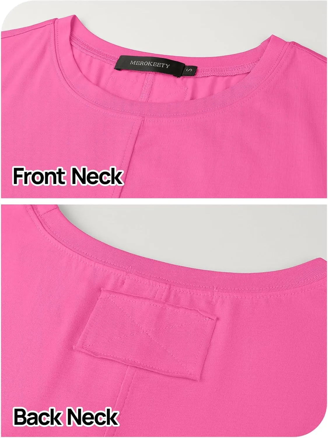 MEROKEETY Women's 2025 Summer Short Sleeve Dress Crewneck Casual Mini Tshirt Dresses with Pockets