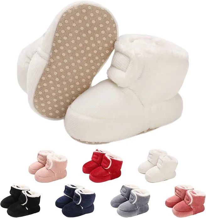 outfit spring Baby, Newborn Non-Slip Soft Sole Winter Shoes Sock Shoes Cute Adjustable Crawling Shoes for Girls Boys Toddler 0-18 Months