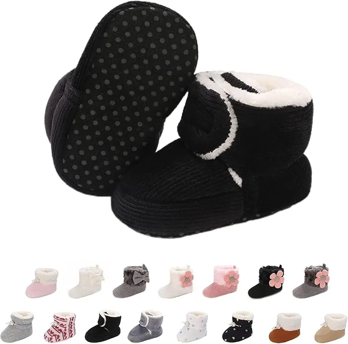outfit spring Baby, Newborn Non-Slip Soft Sole Winter Shoes Sock Shoes Cute Adjustable Crawling Shoes for Girls Boys Toddler 0-18 Months