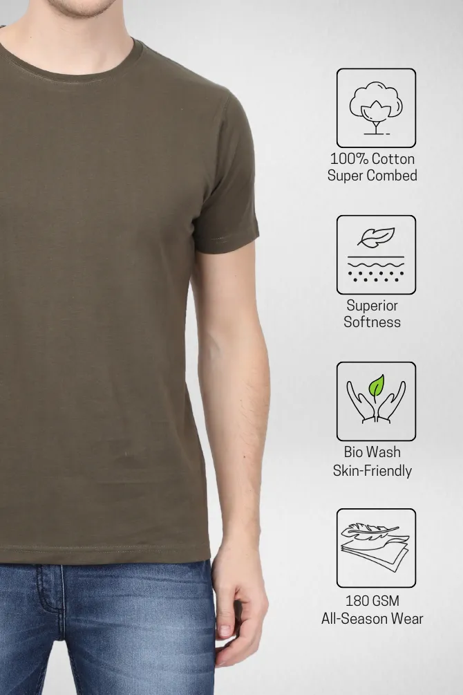 Pack Of 3 Plain T-shirts Bottle Green Flag Green and Olive Green for Men