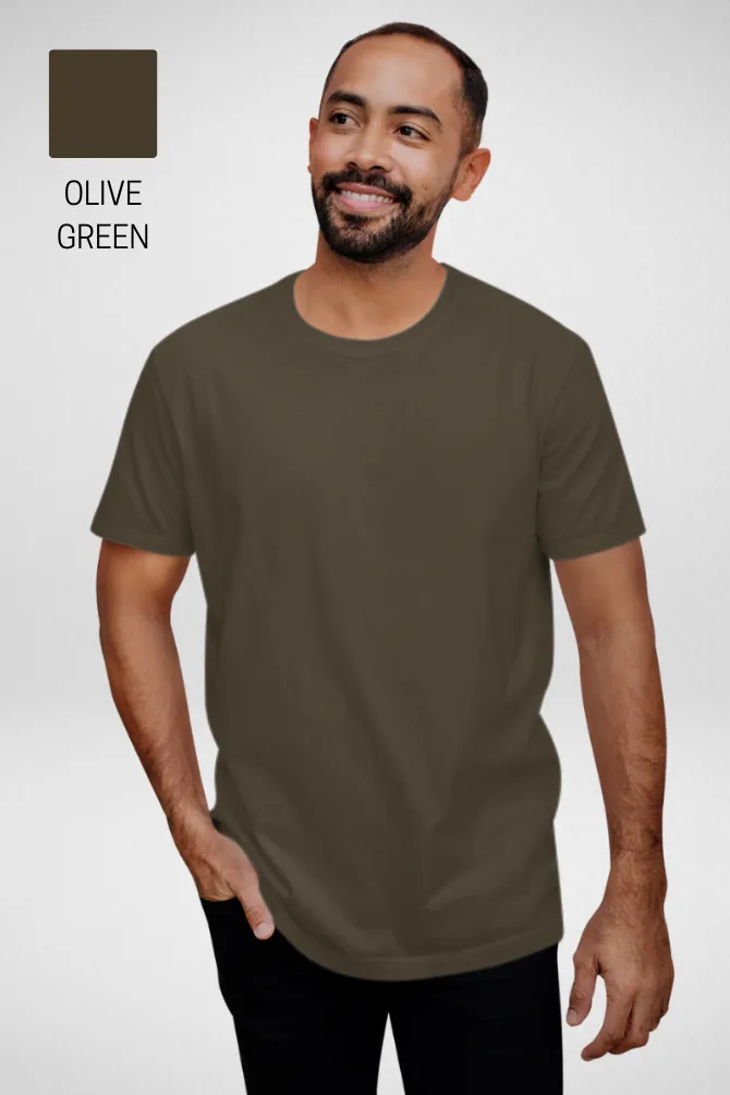 Pack Of 3 Plain T-shirts Bottle Green Flag Green and Olive Green for Men
