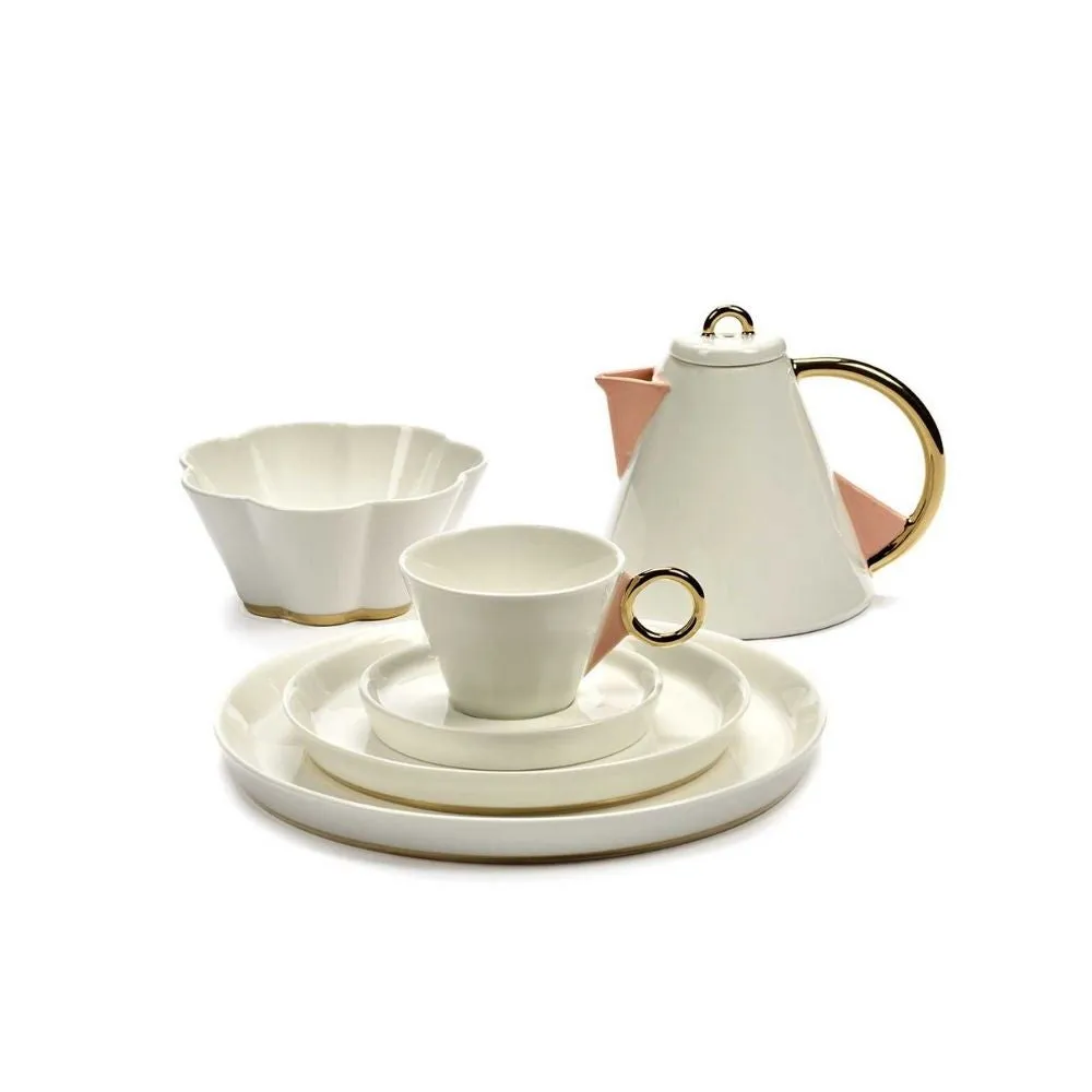 Serax Desirée plate white/gold diam. 17.8 cm.