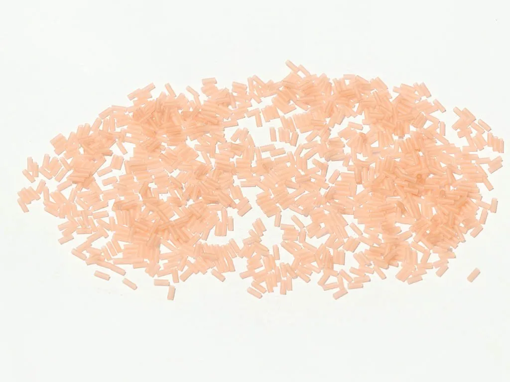 Silky Peach Opaque Pipe / Bugle Seed Beads (Wholesale)