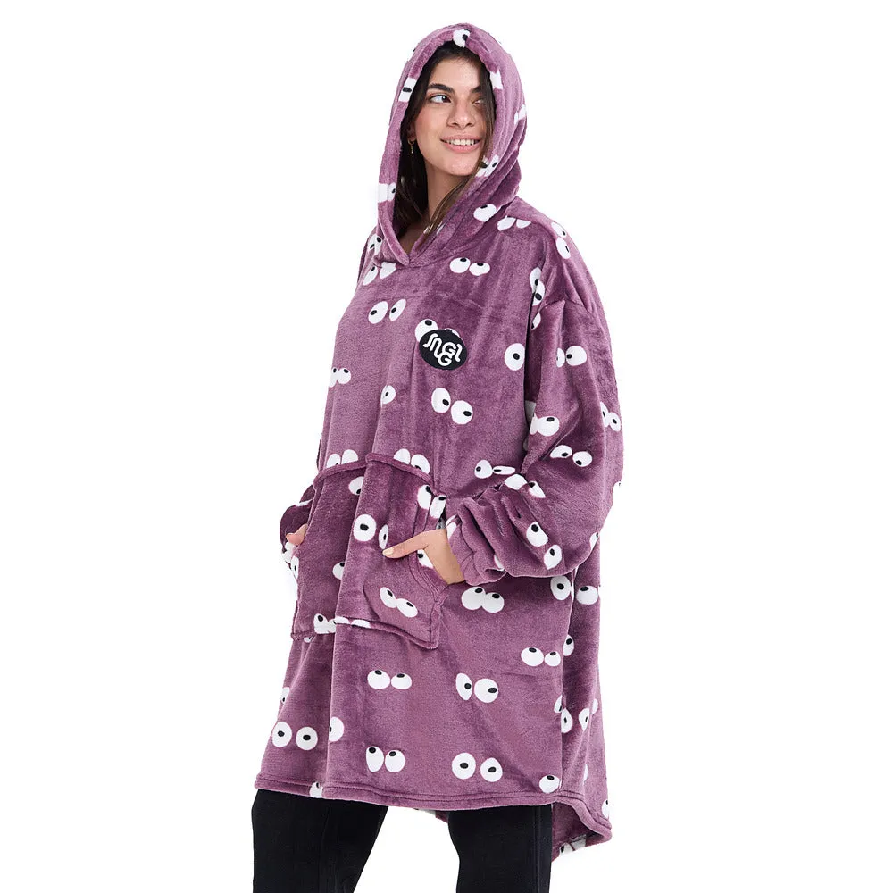 Snuggs Blanket Hoodie Mauve Eyes