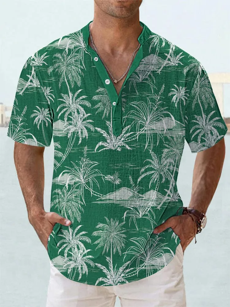 Soft Cotton Linen Hawaiian Shirt