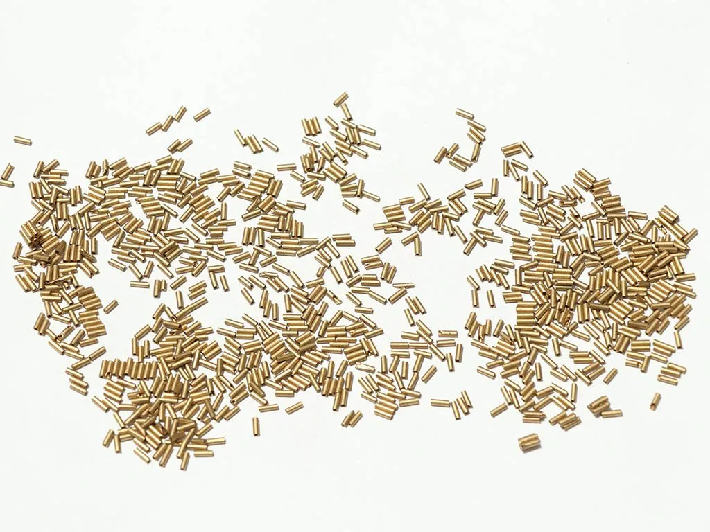 Spray Golden Opaque Pipe / Bugle Glass Seed Beads